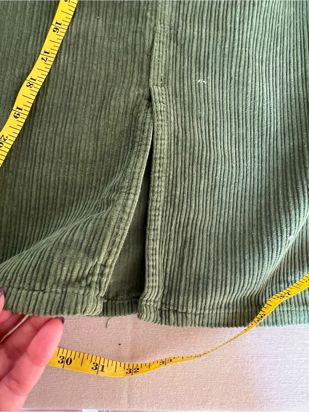 Pilcro and the Letterpress Olive Green Corduroy Midi Skirt - Picture 13 of 14